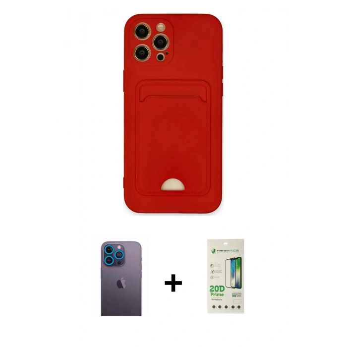 MARSİLYAN™- iPhone 12 Pro Max Kılıf Vadi Çizgi Prime - Siyah 20D Premium Cam Ekran Koruyucu + Neon Fosforlu Kamera Lens - MI