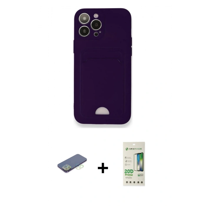 MARSİLYAN™- iPhone 12 Pro Max Kılıf Vadi Çizgi Prime - Siyah 20D Premium Cam Ekran Koruyucu + Renkli Kamera Lens Koruma Cam - YL