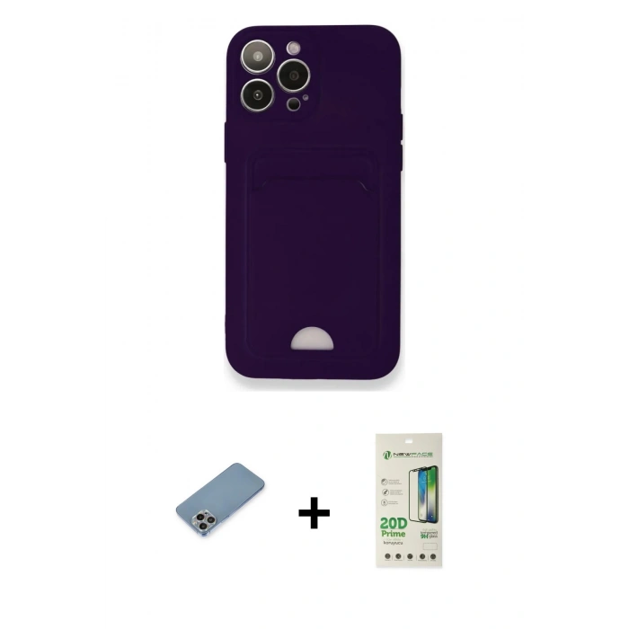 MARSİLYAN™- iPhone 12 Pro Max Kılıf Vadi Çizgi Prime - Siyah 20D Premium Cam Ekran Koruyucu + Shine Kamera Lens Koruma Cam - GI