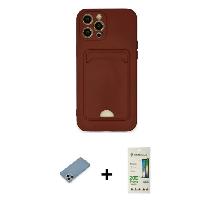 MARSİLYAN™- iPhone 12 Pro Max Kılıf Vadi Çizgi Prime - Siyah 20D Premium Cam Ekran Koruyucu + Shine Kamera Lens Koruma Cam - GI
