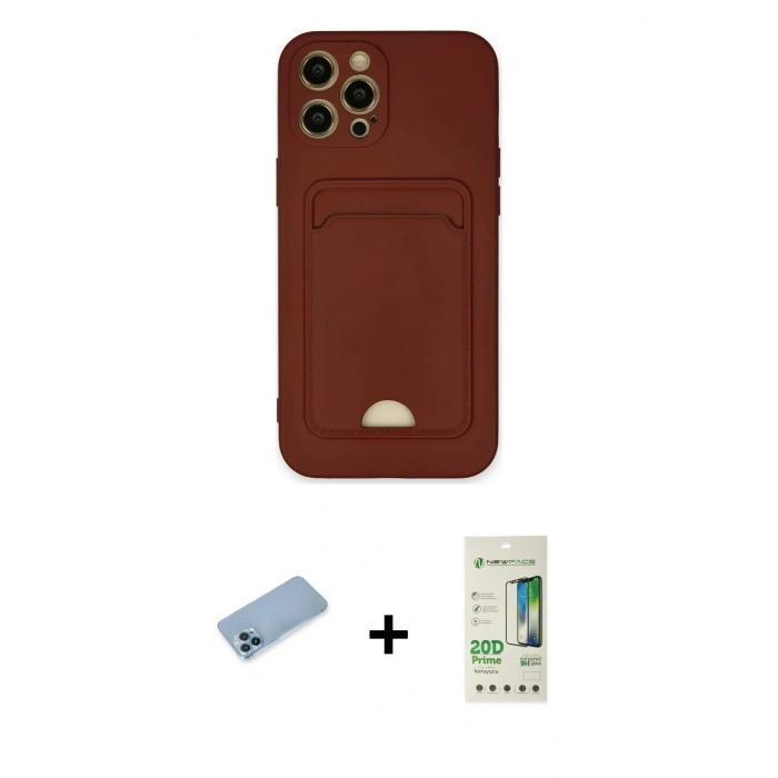 MARSİLYAN™- iPhone 12 Pro Max Kılıf Vadi Çizgi Prime - Siyah 20D Premium Cam Ekran Koruyucu + Shine Kamera Lens Koruma Cam - MI