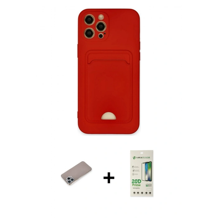 MARSİLYAN™- iPhone 12 Pro Max Kılıf Vadi Çizgi Prime - Siyah 20D Premium Cam Ekran Koruyucu + Shine Kamera Lens Koruma Cam - SABE