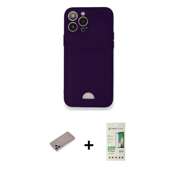 MARSİLYAN™- iPhone 12 Pro Max Kılıf Vadi Çizgi Prime - Siyah 20D Premium Cam Ekran Koruyucu + Shine Kamera Lens Koruma Cam - SABE