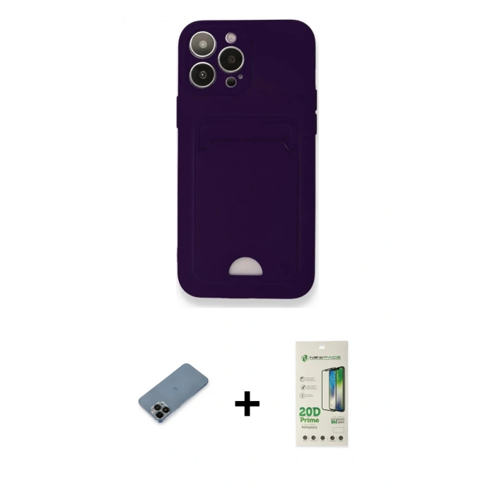 MARSİLYAN™- iPhone 12 Pro Max Kılıf Vadi Çizgi Prime - Siyah 20D Premium Cam Ekran Koruyucu + Siyah Shine Kamera Lens Koruma Cam