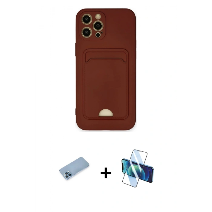 MARSİLYAN™- iPhone 12 Pro Max Kılıf Vadi Çizgi Prime - Siyah 3D Antistatik Cam Ekran Koruyucu + Shine Kamera Lens Koruma Cam - MI