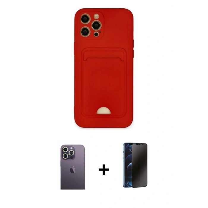 MARSİLYAN™- iPhone 12 Pro Max Kılıf Vadi Çizgi Prime - Siyah 3D Antistatik Hayalet Cam Ekran Koruyucu + Neon Fosforlu Kamera Lens - BZ