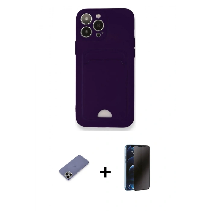 MARSİLYAN™- iPhone 12 Pro Max Kılıf Vadi Çizgi Prime - Siyah 3D Antistatik Hayalet Cam Ekran Koruyucu + Metal Kamera Lens Koruma Cam - GD