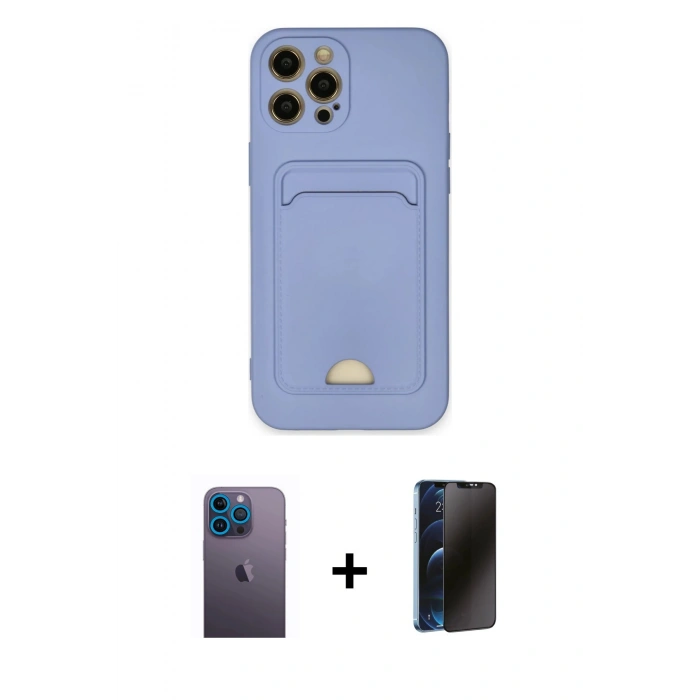 MARSİLYAN™- iPhone 12 Pro Max Kılıf Vadi Çizgi Prime - Siyah 3D Antistatik Hayalet Cam Ekran Koruyucu + Neon Fosforlu Kamera Lens - MI