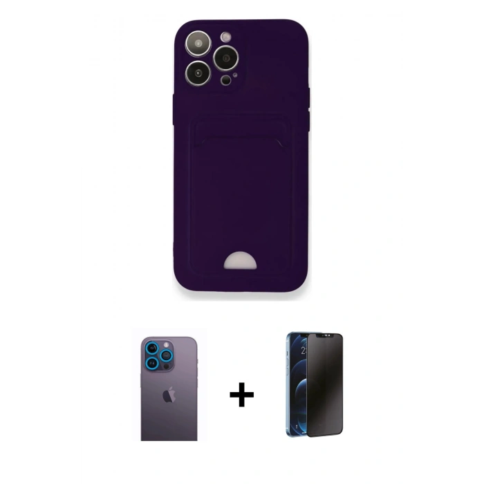 MARSİLYAN™- iPhone 12 Pro Max Kılıf Vadi Çizgi Prime - Siyah 3D Antistatik Hayalet Cam Ekran Koruyucu + Neon Fosforlu Kamera Lens - MI