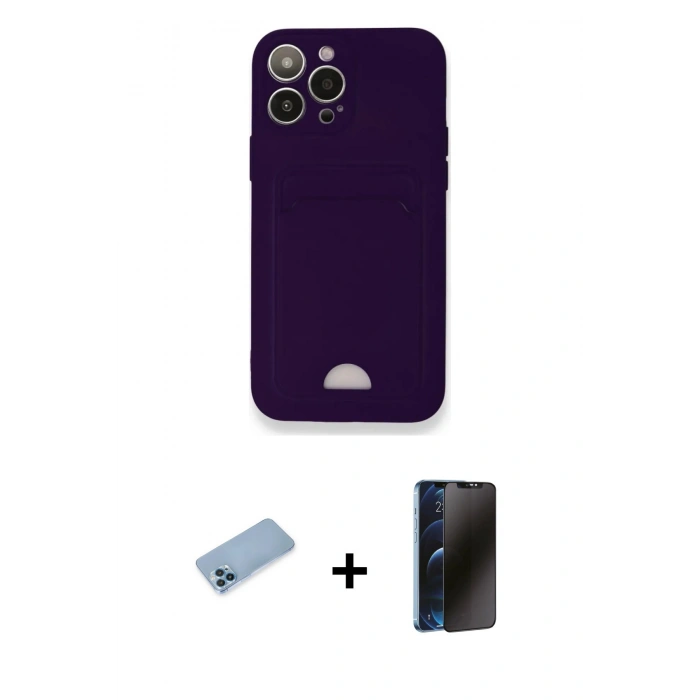 MARSİLYAN™- iPhone 12 Pro Max Kılıf Vadi Çizgi Prime - Siyah 3D Antistatik Hayalet Cam Ekran Koruyucu + Shine Kamera Lens Koruma Cam - MI
