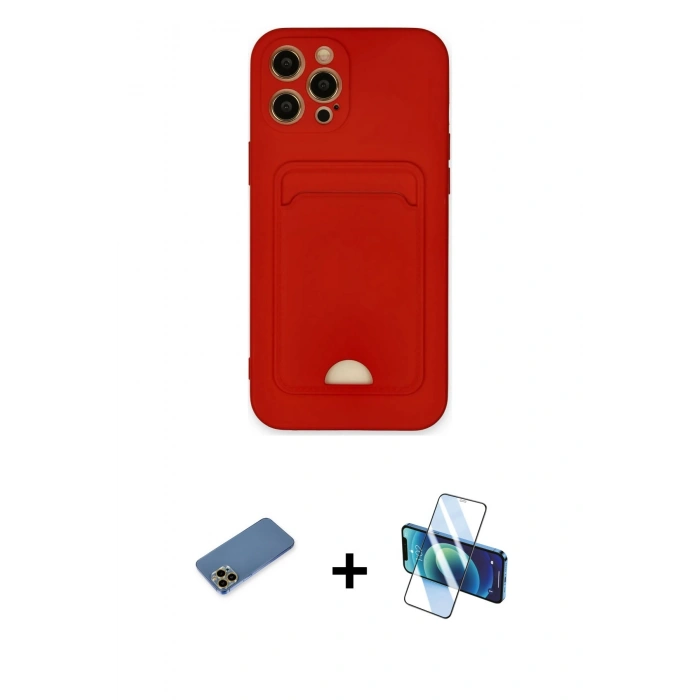 MARSİLYAN™- iPhone 12 Pro Max Kılıf Vadi Çizgi Prime - Siyah 3D Antistatik Seramik Nano Ekran Koruyucu + Gold Shine Kamera Lens Koruma Cam