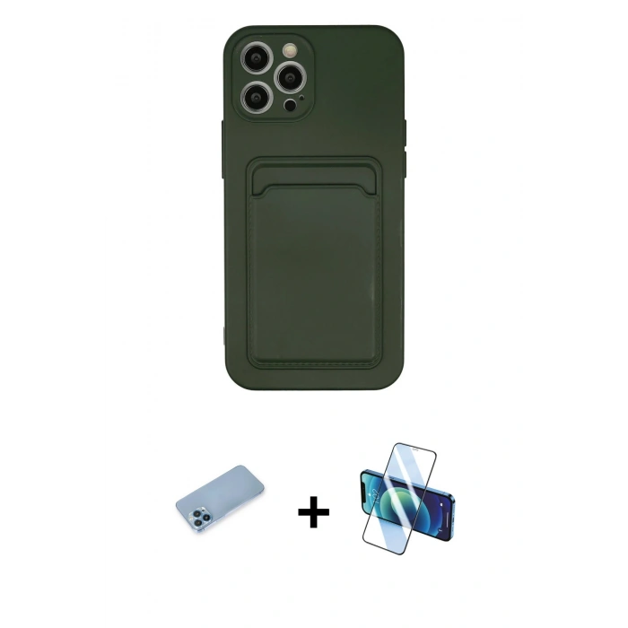 MARSİLYAN™- iPhone 12 Pro Max Kılıf Vadi Çizgi Prime - Siyah 3D Antistatik Seramik Nano Ekran Koruyucu + Shine Kamera Lens Koruma Cam - MI