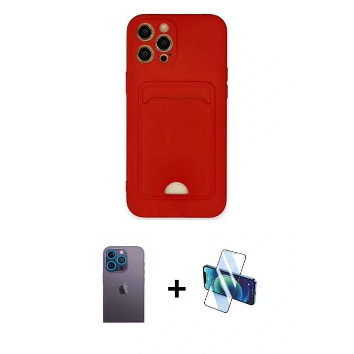 MARSİLYAN™- iPhone 12 Pro Max Kılıf Vadi Çizgi Prime - Siyah 3D Antistatik Seramik Nano Ekran Koruyucu + Neon Fosforlu Kamera Lens - MI