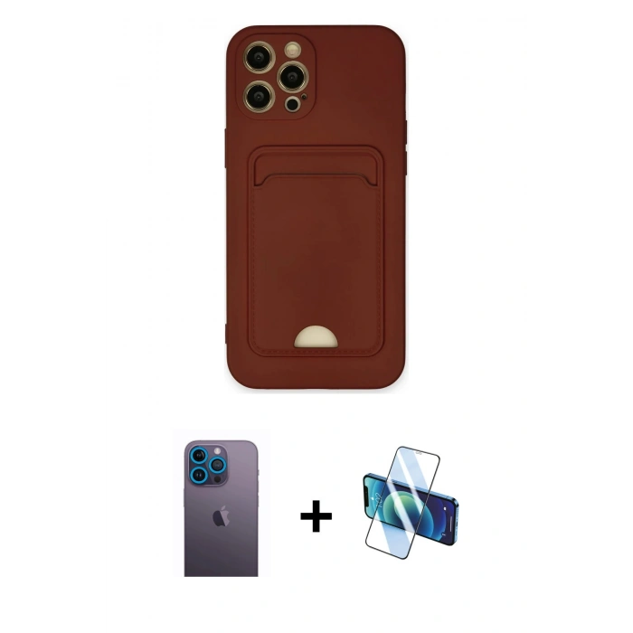 MARSİLYAN™- iPhone 12 Pro Max Kılıf Vadi Çizgi Prime - Siyah 3D Antistatik Seramik Nano Ekran Koruyucu + Neon Fosforlu Kamera Lens - MI