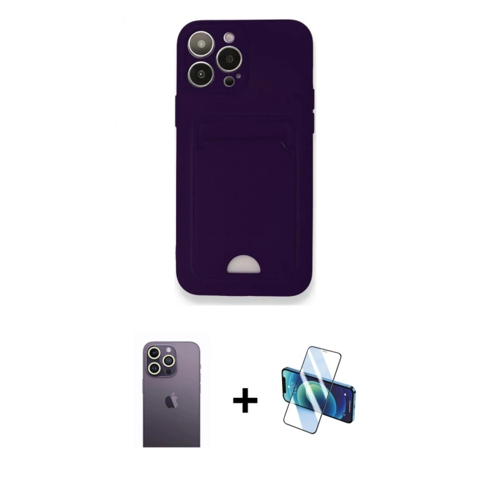 MARSİLYAN™- iPhone 12 Pro Max Kılıf Vadi Çizgi Prime - Siyah 3D Antistatik Seramik Nano Ekran Koruyucu + Neon Fosforlu Kamera Lens - BZ