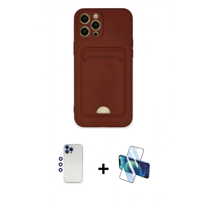 MARSİLYAN™- iPhone 12 Pro Max Kılıf Vadi Çizgi Prime - Siyah 3D Antistatik Seramik Nano Ekran Koruyucu + Shine Kamera Lens - LT