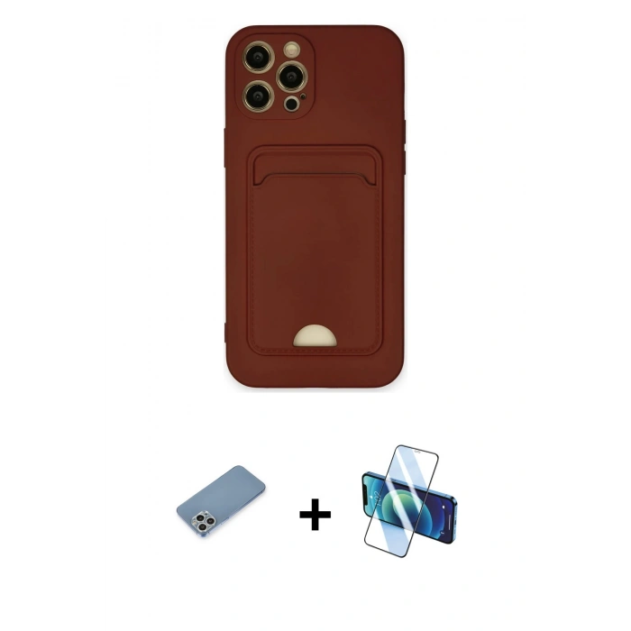 MARSİLYAN™- iPhone 12 Pro Max Kılıf Vadi Çizgi Prime - Siyah 3D Antistatik Seramik Nano Ekran Koruyucu + Shine Kamera Lens Koruma Cam - GS