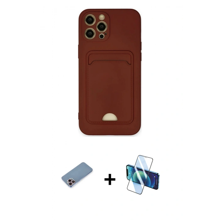 MARSİLYAN™- iPhone 12 Pro Max Kılıf Vadi Çizgi Prime - Siyah 3D Antistatik Seramik Nano Ekran Koruyucu + Shine Kamera Lens Koruma Cam - PE