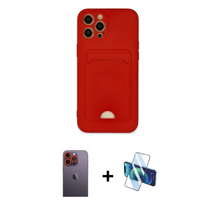 MARSİLYAN™- iPhone 12 Pro Max Kılıf Vadi Çizgi Prime - Siyah 3D Antistatik Seramik Nano Ekran Koruyucu + Neon Fosforlu Kamera Lens - TU