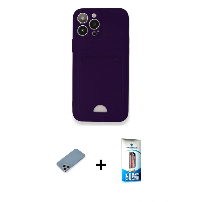 MARSİLYAN™- iPhone 12 Pro Max Kılıf Vadi Çizgi Prime - Siyah 5D Eko Cam Ekran Koruyucu + Shine Kamera Lens Koruma Cam - GI