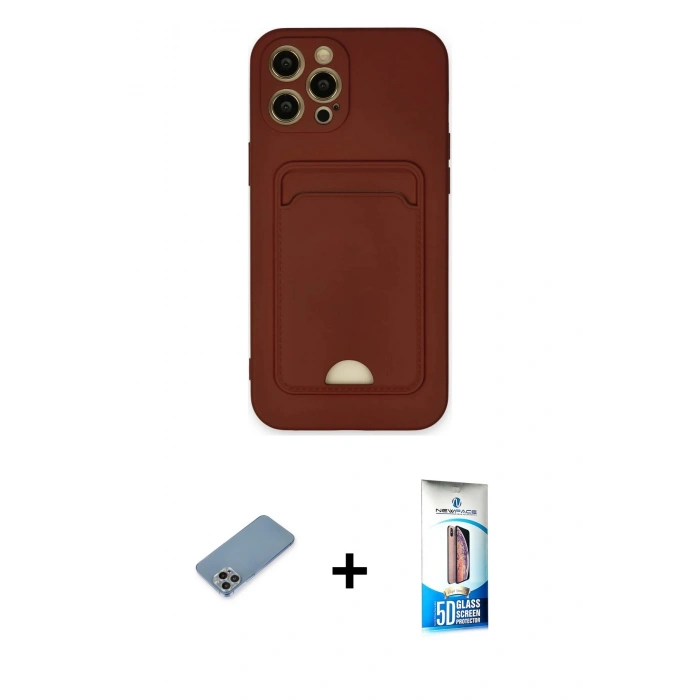 MARSİLYAN™- iPhone 12 Pro Max Kılıf Vadi Çizgi Prime - Siyah 5D Eko Cam Ekran Koruyucu + Shine Kamera Lens Koruma Cam - GI