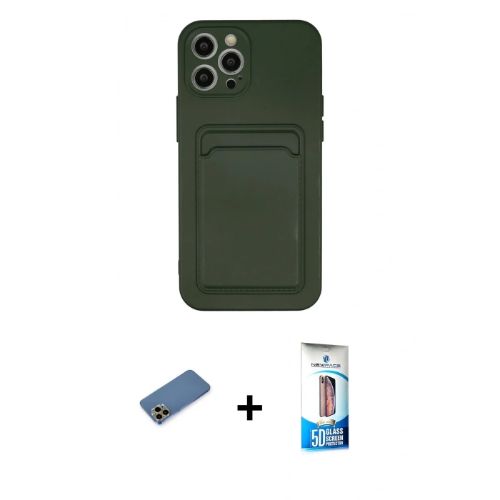 MARSİLYAN™- iPhone 12 Pro Max Kılıf Vadi Çizgi Prime - Siyah 5D Eko Cam Ekran Koruyucu + Shine Kamera Lens Koruma Cam - GD