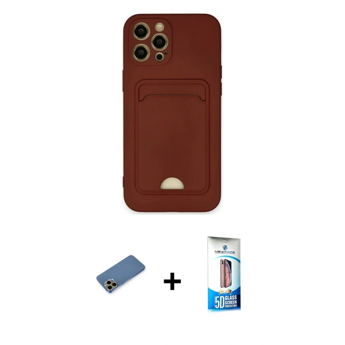 MARSİLYAN™- iPhone 12 Pro Max Kılıf Vadi Çizgi Prime - Siyah 5D Eko Cam Ekran Koruyucu + Shine Kamera Lens Koruma Cam - GD