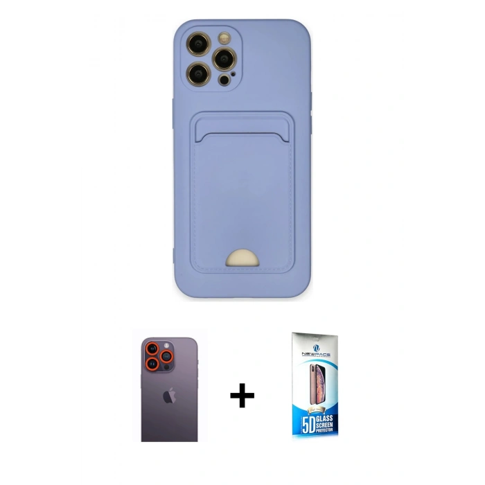 MARSİLYAN™- iPhone 12 Pro Max Kılıf Vadi Çizgi Prime - Siyah 5D Eko Cam Ekran Koruyucu + Neon Fosforlu Kamera Lens - TU
