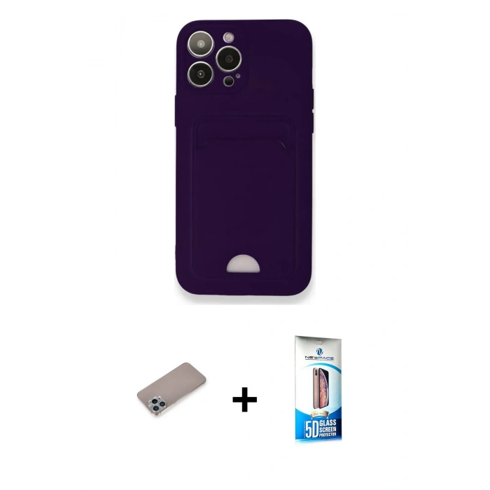 MARSİLYAN™- iPhone 12 Pro Max Kılıf Vadi Çizgi Prime - Siyah 5D Eko Cam Ekran Koruyucu + Shine Kamera Lens Koruma Cam - SABE