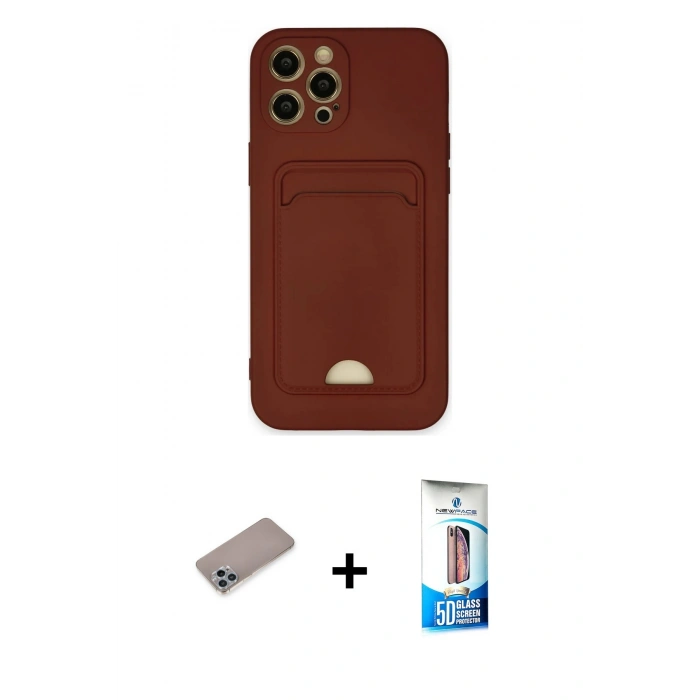 MARSİLYAN™- iPhone 12 Pro Max Kılıf Vadi Çizgi Prime - Siyah 5D Eko Cam Ekran Koruyucu + Shine Kamera Lens Koruma Cam - SABE
