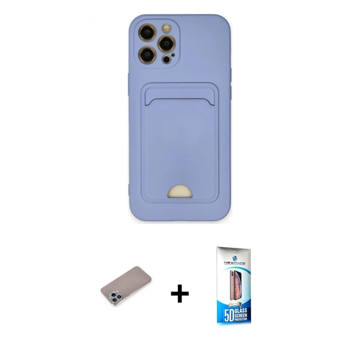 MARSİLYAN™- iPhone 12 Pro Max Kılıf Vadi Çizgi Prime - Siyah 5D Eko Cam Ekran Koruyucu + Shine Kamera Lens Koruma Cam - SABE