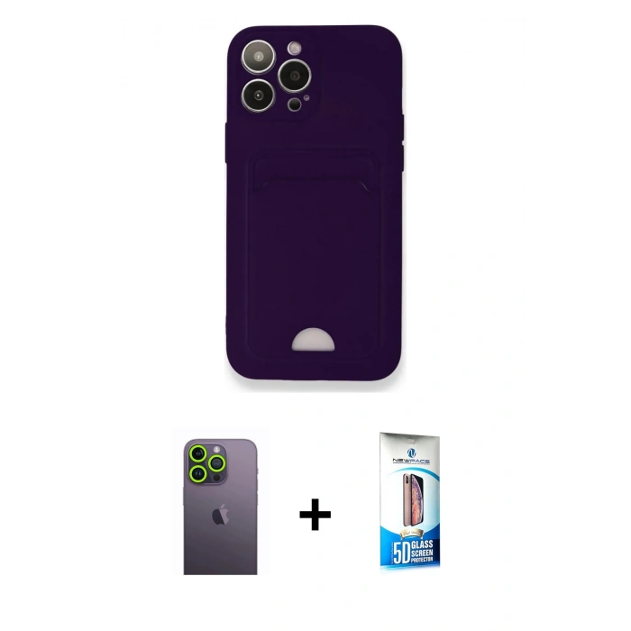 MARSİLYAN™- iPhone 12 Pro Max Kılıf Vadi Çizgi Prime - Siyah 5D Eko Cam Ekran Koruyucu + Neon Fosforlu Kamera Lens - YL