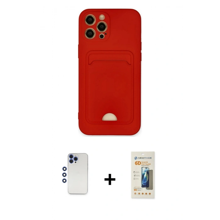 MARSİLYAN™- iPhone 12 Pro Max Kılıf Vadi Çizgi Prime - Siyah 6D Mat Seramik Hayalet Nano Ekran Koruyucu + Shine Kamera Lens - LT