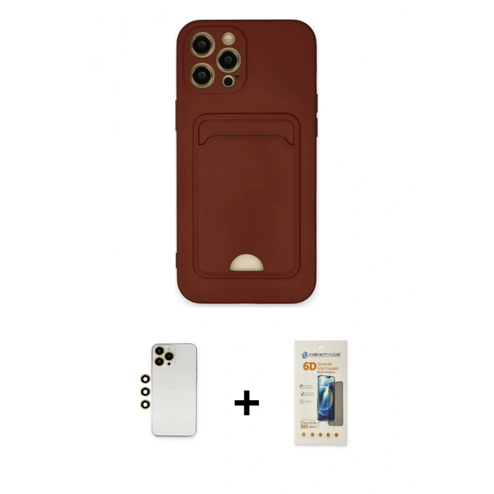 MARSİLYAN™- iPhone 12 Pro Max Kılıf Vadi Çizgi Prime - Siyah 6D Mat Seramik Hayalet Nano Ekran Koruyucu + Shine Kamera Lens - GD