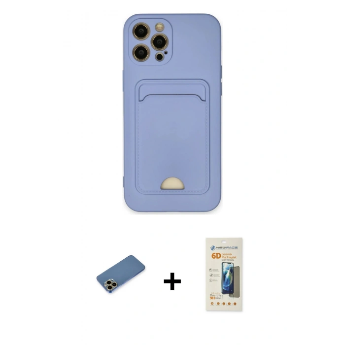 MARSİLYAN™- iPhone 12 Pro Max Kılıf Vadi Çizgi Prime - Siyah 6D Mat Seramik Hayalet Nano Ekran Koruyucu + Shine Kamera Lens Koruma Cam - GD