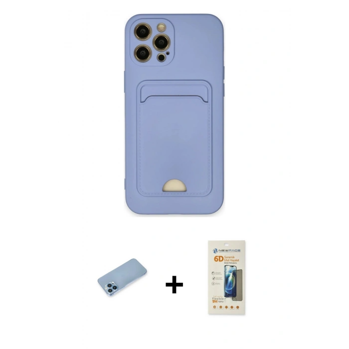 MARSİLYAN™- iPhone 12 Pro Max Kılıf Vadi Çizgi Prime - Siyah 6D Mat Seramik Hayalet Nano Ekran Koruyucu + Shine Kamera Lens Koruma Cam - MI