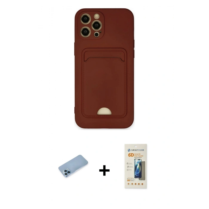 MARSİLYAN™- iPhone 12 Pro Max Kılıf Vadi Çizgi Prime - Siyah 6D Mat Seramik Hayalet Nano Ekran Koruyucu + Shine Kamera Lens Koruma Cam - MI