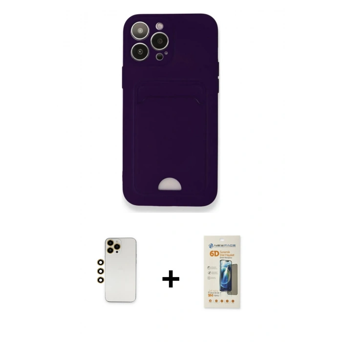 MARSİLYAN™- iPhone 12 Pro Max Kılıf Vadi Çizgi Prime - Siyah 6D Mat Seramik Hayalet Nano Ekran Koruyucu + Shine Kamera Lens - GD
