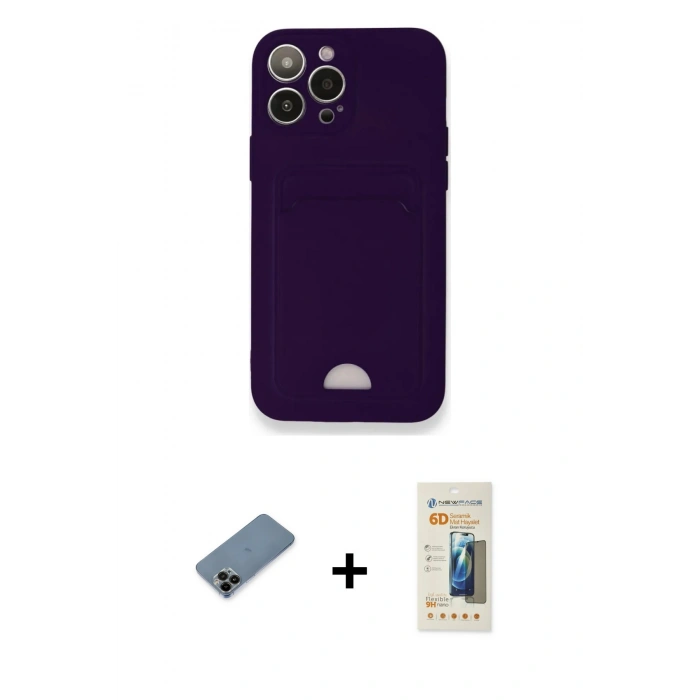 MARSİLYAN™- iPhone 12 Pro Max Kılıf Vadi Çizgi Prime - Siyah 6D Mat Seramik Hayalet Nano Ekran Koruyucu + Shine Kamera Lens Koruma Cam - SH