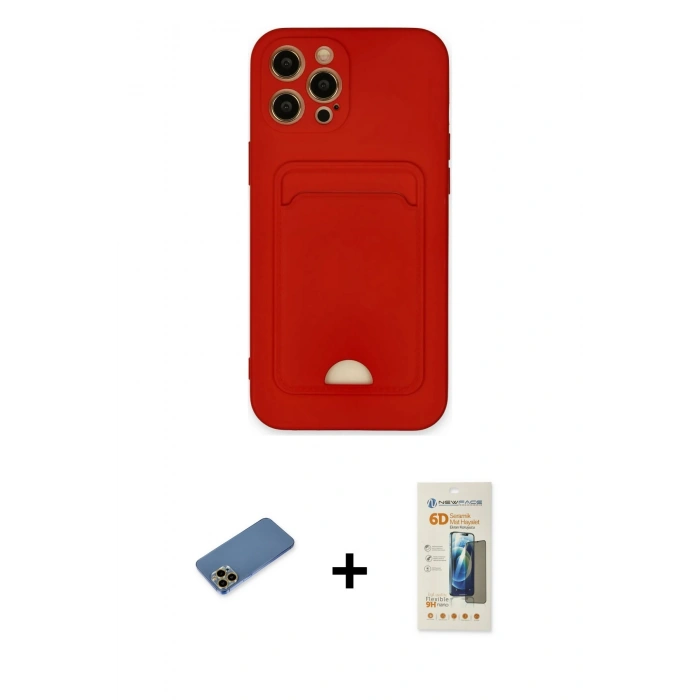 MARSİLYAN™- iPhone 12 Pro Max Kılıf Vadi Çizgi Prime - Siyah 6D Mat Seramik Hayalet Nano Ekran Koruyucu + Shine Kamera Lens Koruma Cam - GD
