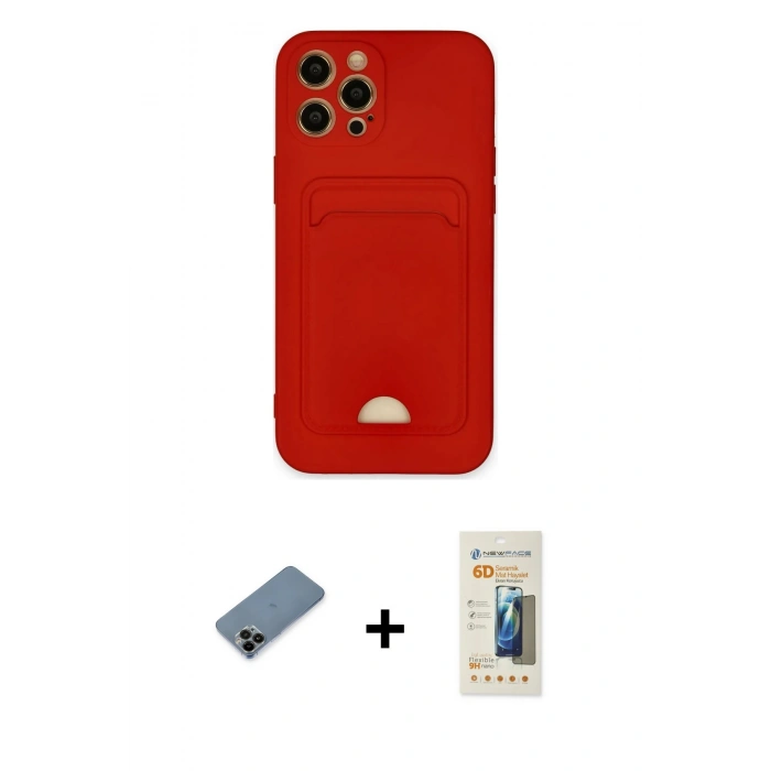 MARSİLYAN™- iPhone 12 Pro Max Kılıf Vadi Çizgi Prime - Siyah 6D Mat Seramik Hayalet Nano Ekran Koruyucu + Shine Kamera Lens Koruma Cam - SH