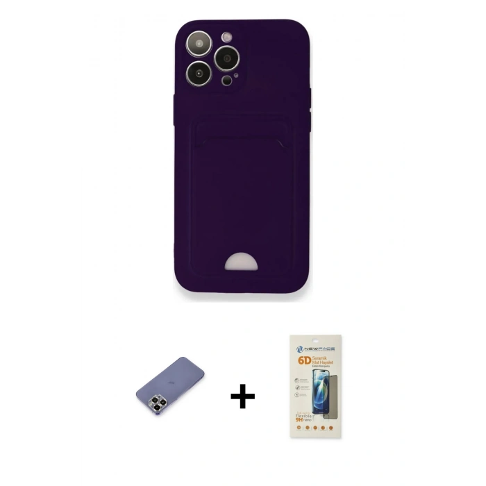 MARSİLYAN™- iPhone 12 Pro Max Kılıf Vadi Çizgi Prime - Siyah 6D Mat Seramik Hayalet Nano Ekran Koruyucu + Metal Kamera Lens Koruma Cam - GD