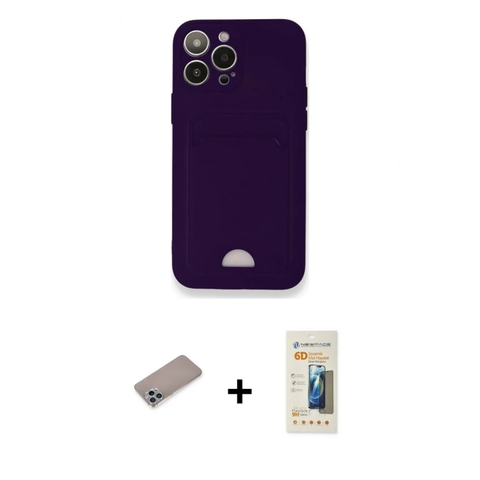 MARSİLYAN™- iPhone 12 Pro Max Kılıf Vadi Çizgi Prime - Siyah 6D Mat Seramik Hayalet Nano Ekran Koruyucu + Shine Kamera Lens Koruma Cam - SABE