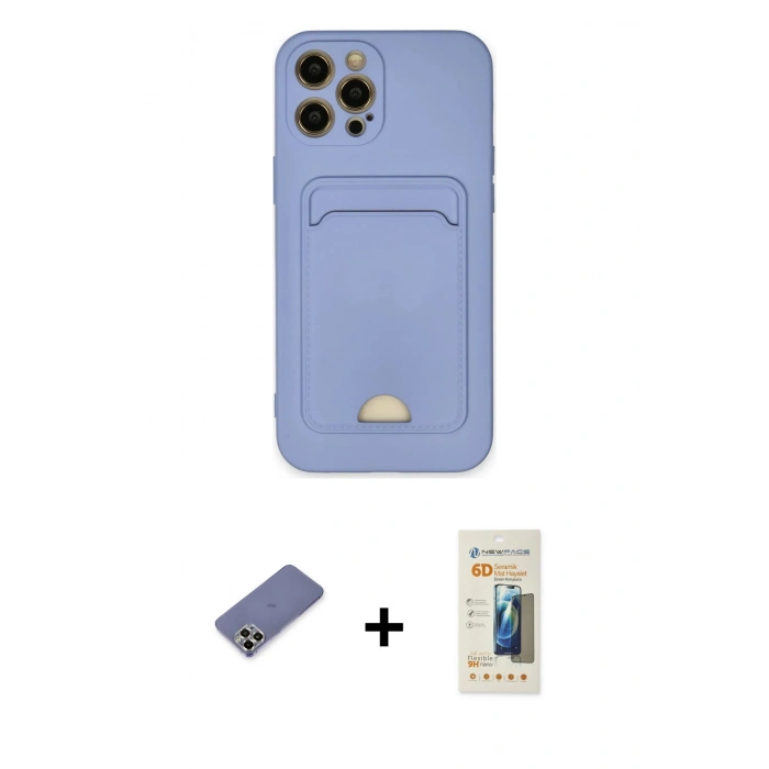 MARSİLYAN™- iPhone 12 Pro Max Kılıf Vadi Çizgi Prime - Siyah 6D Mat Seramik Hayalet Nano Ekran Koruyucu + Metal Kamera Lens Koruma Cam - GD