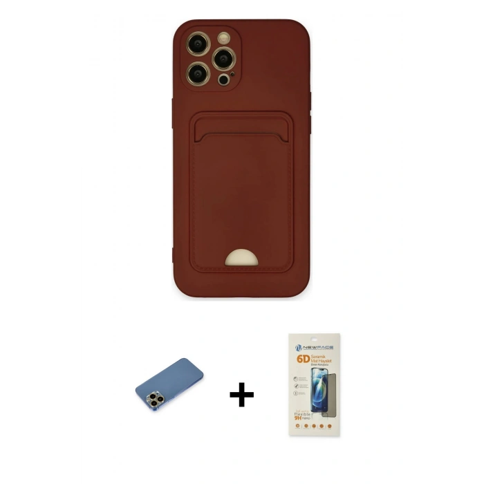 MARSİLYAN™- iPhone 12 Pro Max Kılıf Vadi Çizgi Prime - Siyah 6D Mat Seramik Hayalet Nano Ekran Koruyucu + Shine Kamera Lens Koruma Cam - GD