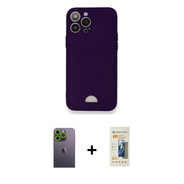 MARSİLYAN™- iPhone 12 Pro Max Kılıf Vadi Çizgi Prime - Siyah 6D Mat Seramik Hayalet Nano Ekran Koruyucu + Yeşil Neon Fosforlu Kamera Lens