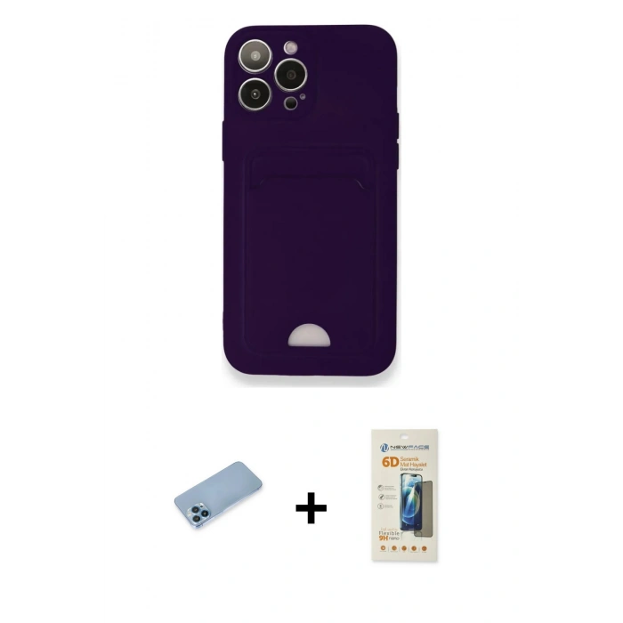 MARSİLYAN™- iPhone 12 Pro Max Kılıf Vadi Çizgi Prime - Siyah 6D Mat Seramik Hayalet Nano Ekran Koruyucu + Shine Kamera Lens Koruma Cam - MI
