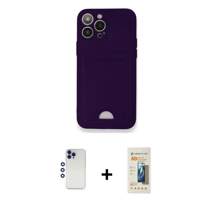 MARSİLYAN™- iPhone 12 Pro Max Kılıf Vadi Çizgi Prime - Siyah 6D Mat Seramik Hayalet Nano Ekran Koruyucu + Shine Kamera Lens - LT