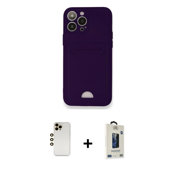 MARSİLYAN™- iPhone 12 Pro Max Kılıf Vadi Çizgi Prime - Siyah Bilvis Hayalet Cam Ekran Koruyucu + Shine Kamera Lens - GD