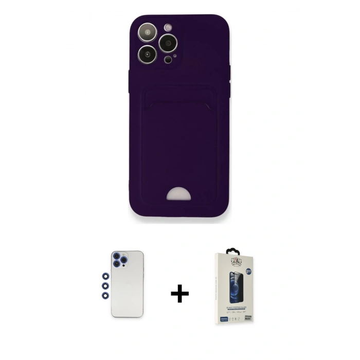 MARSİLYAN™- iPhone 12 Pro Max Kılıf Vadi Çizgi Prime - Siyah Bilvis Hayalet Cam Ekran Koruyucu + Shine Kamera Lens - LT